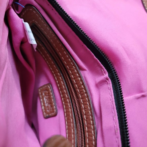 Chaps Ralph Lauren Black and Brown Pebbled Leather Crossbody Bag - Picture 7 of 9